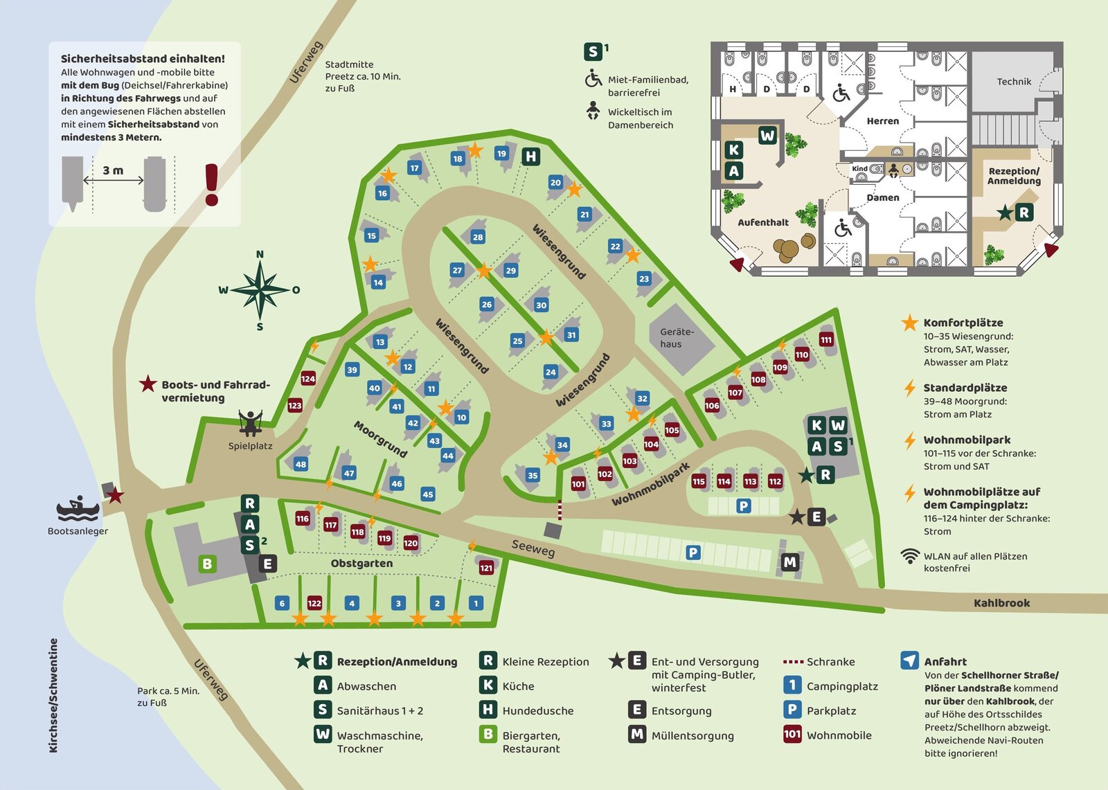 Lageplan Campingplatz und Wohnmobilpark, Stand 2027